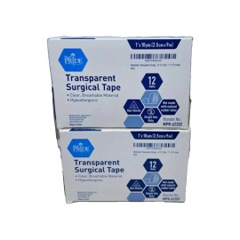 Med Pride 2 X Med Pride Transparent Surgical Tape 1 x 10 Yards 12 Rolls- New