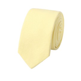HOULIFE Slim Men's Ties - Solid Men's Tie, Ties for Men Made of Cotton, Skinny Ties for Wedding Party, Party, yellow