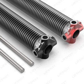 Pair of 2" Garage Door Torsion Springs Replacement Set with Winding Bars, Upgrade Precision Aluminum Stationary&Winding Cones,for Family Replacement and Installation,MIN 18,000 Cycles(0.250x2''x29'')