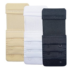 DoHope 3pcs Elastic Adjustable Bra Extender 2 Hook 3 Rows Narrow Bra Band Extension 3/4