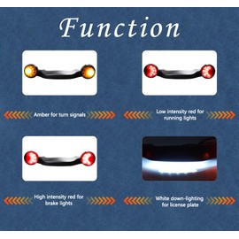 LIUJJYH Motorcycle Rear Bullet LED Turn Signals Light Bar Integrated Taillight Brake Lights Compatible with Harley Road King Heritage Electra Touring Road Glide Softail Special Glide