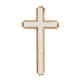 Mud Pie Gold Beaded Cross Sitter, Medium, 9" x 4 1/2"