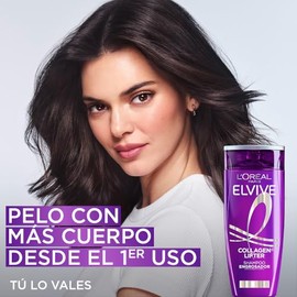 L'Oréal Paris Elvive Collagen Lifter Shampoo con Péptidos de Colágeno para Restaurar y Reconstruir el pelo Delgado, Aplastado, y Quebradizo y Darle Más Cuerpo al Instante Sin Dejarlo Pesado, 680ml