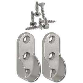 Secotec Wardrobe Rail Supports Oval Nickel, Pack of 2, 105030315