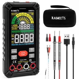 KAIWEETS Multimeter Tester 10000 Counts TRMS, Rechargeable Smart Digital Multimeter with Auto Ranging, Voltmeter Measures Voltage Current Resistance Continuity Duty-Cycle Capacitance Frequency