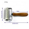 Roller Docker with Spikes, Stainless Steel Wooden Handle Pizza Needle