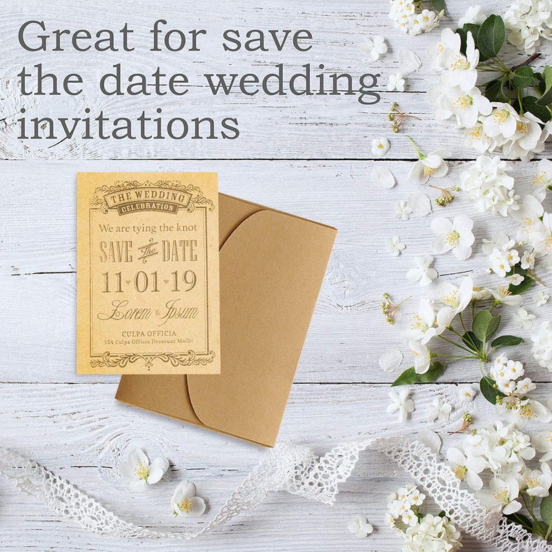 Youery 50 Pieces Kraft Paper Envelopes Postcard Envelope Creative Retro