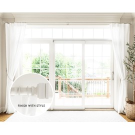 BLASTHOME™ Luxury Step Square Finials – Fits Only Signature Collection Curtain Rods (Rod Not Included) – Premium Quality, Heavy Metal – Set of Two – Brushed White Finish