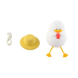 Spacnana Night Light, USB Charging LED Night Light, Cute Duck Shape Night Lamp, Adjustable Brightness with Phone Holder (with Hat)