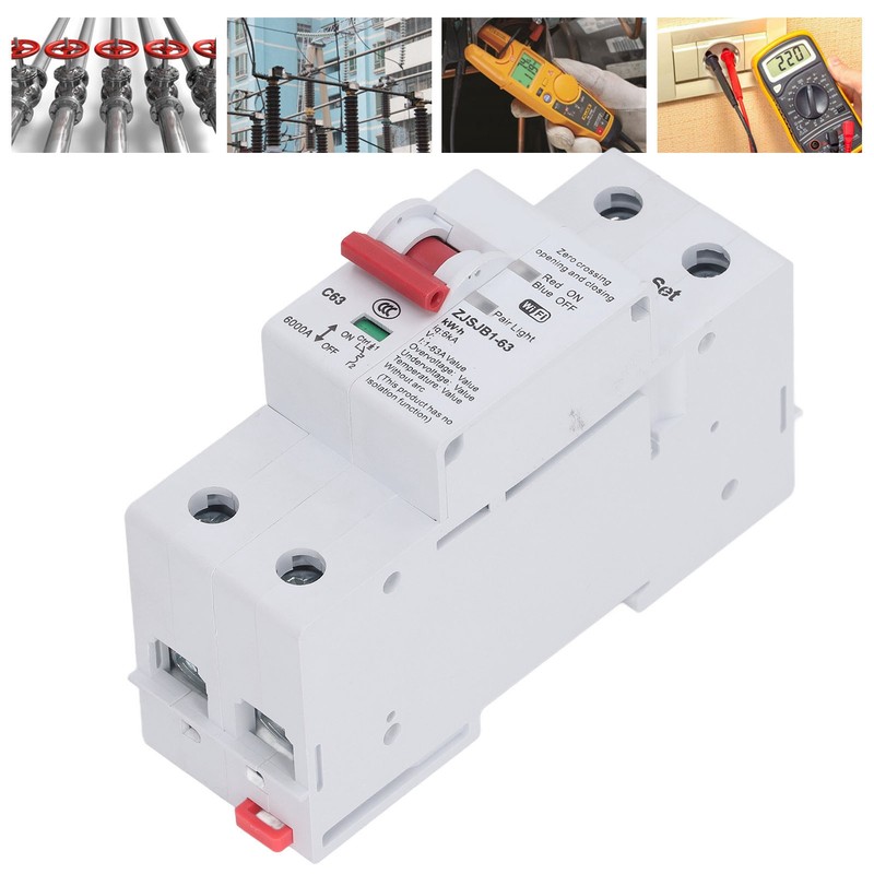 WiFi Circuit Breaker 2P 63A Power Monitor Remote Control Timing