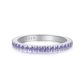 ATUP June Birthstone Rings for Women 925 Sterling Silver Alexandrite Eternity Ring Cubic Zirconia Birthstone Stackable Ring Anniversary Birthday Mother's Day Jewelry Gift for Mom Wife (5)