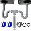 VIVIDA Double Sink Drain Pipe Kit, 1-1/2" Flexible Drain Pipe,