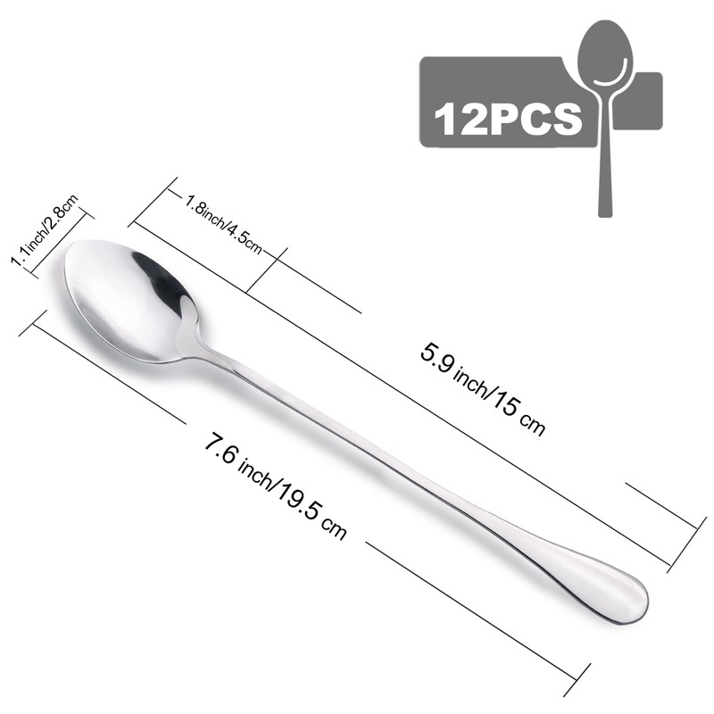 12 Pcs Latte Macchiato Spoons Set Ice Cream Spoons Long
