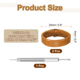 HARFINGTON 2pcs Leather Watch Band Loops 16mm Replacement Watch Band Keeper Watch Strap Holder Retainer Wristwatch Strap Fastener Rings, Light Brown