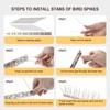 OFFO Bird Spikes with Stainless Steel Base, Durable Bird Spikes