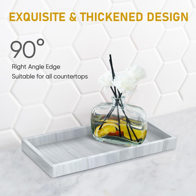Silicone Bathroom Tray,Shatterproof Silicone Tray for Bathroom Counter,Small Vanity Tray