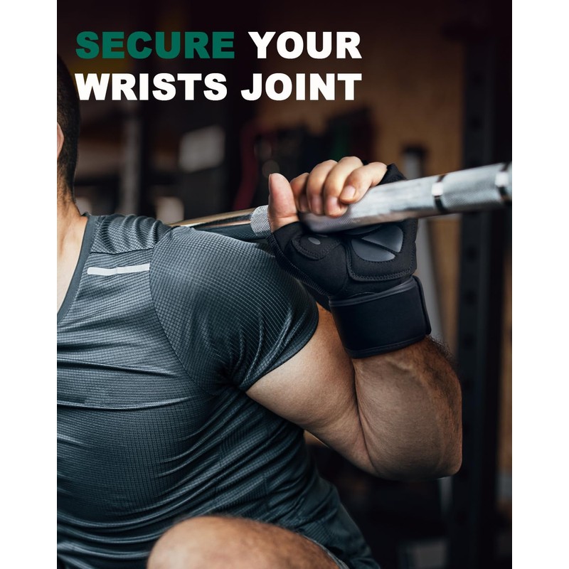 Trideer Padded Workout Gloves for Men - Gym Weight Lifting