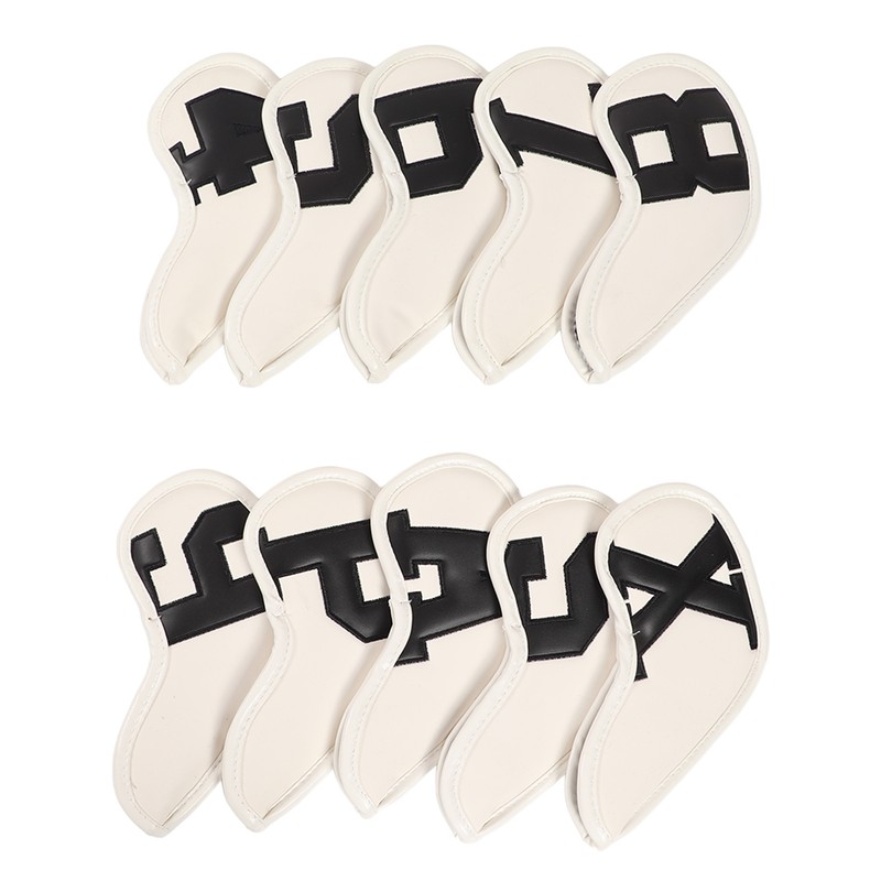 10pcs set PU Waterproof Golf Club Iron Cover Fine Sewing