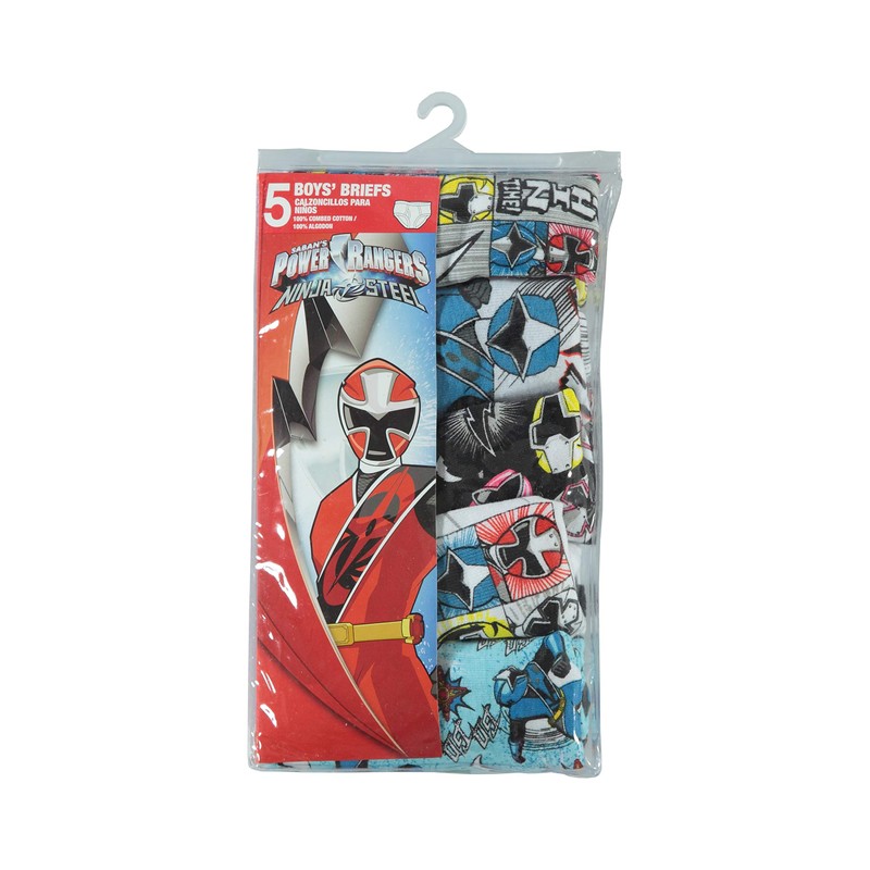 Power Rangers Handcraft Boys 2-7 5 Pack Brief, Assorted, 8