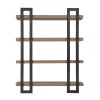 Unbranded Danya B. 4-Tier Floating Bracket Wall Shelf - Walnut