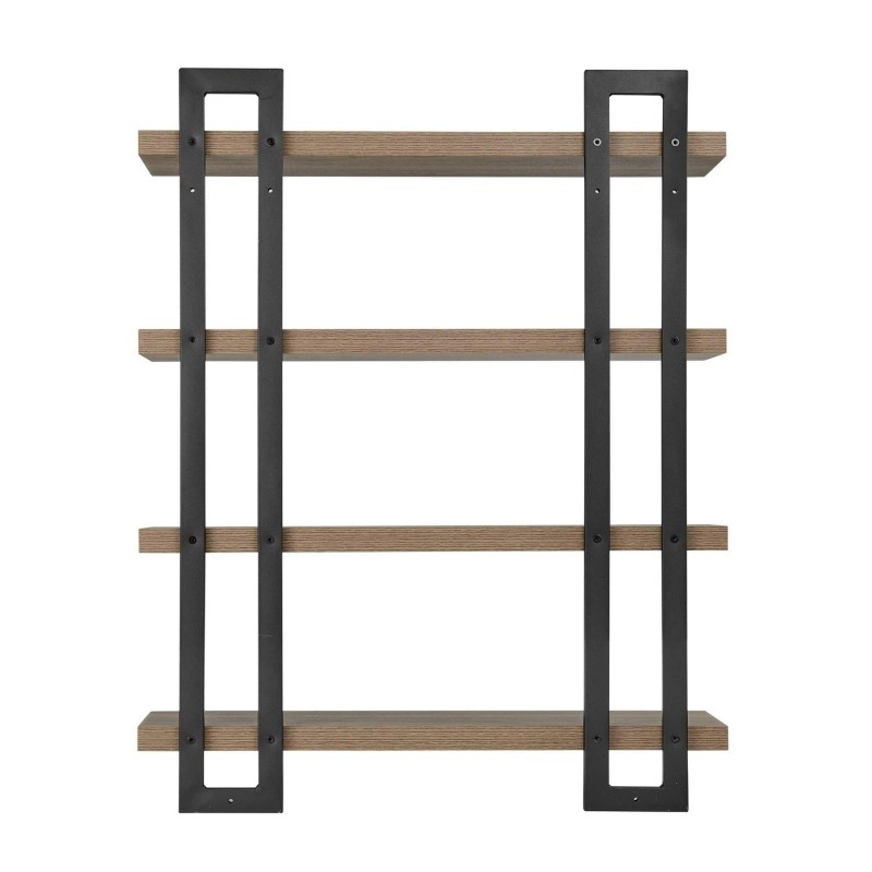 Unbranded Danya B. 4-Tier Floating Bracket Wall Shelf - Walnut