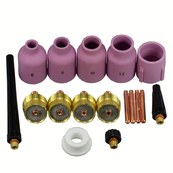 TIG Diameter Gas Lens Collet Body Alumina Nozzle Kit Fit