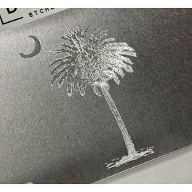 Engraved SC Palmetto Palm Tree Diamond Etched Vanity License Plate Car Tag Gift