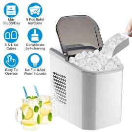 iMounTEK Ice Maker Machine Summer Electric Countertop Self-cleaning Car Cooling Ice Make