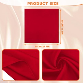 simarro 23.5" Women Silk Feeling Head Scarves, Fashion Square Neck Scarfs Neck Scarf Breathable Costume Handbag Accessories (Red)