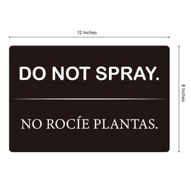 Set of 3 Do Not Spray and Do Not Trim Yard Black Sign with Metal Stake 12x8 Inches - No Podar Las Plantas sign for Outdoor or Indoor - Double Sided Bilingual Plant Sign or Plastic Garden Sign