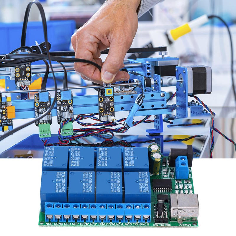 UD23A08 USB Relay Module MultiFunction 8 Channel UART Serial Port