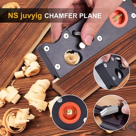 Chamfer Planer Woodworking Plane Edge Corner Flattening Tool, Corner Planers for Wood, Manual Hand Chamfering Planer for Edge Trimming of Wood (Chamfering w/7cutters)