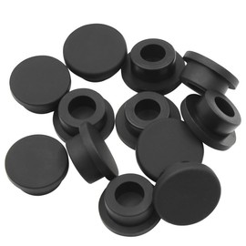 EASYEAH T-Shaped Silicone Plugs 3/4 in Soft Flexible Rubber Stopper 19-20 mm/0.75-0.79 in Tube End Cap Cover Waterproof Sealing Hole Plugs for Bottles Pipes, Black, 12 Pcs