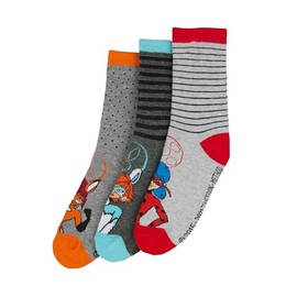 ONOMATO! Miraculous Lady Bug Rena Rouge BunnyX Kids Girls Socks Set 3 Pairs, multicoloured, 23 - 26