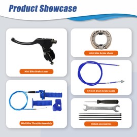 Mini Bike Throttle Assembly and Mini Bike Drum Brake Lever Replacement for CT200U CT200U-EX BT200X Baja Warrior Massimo MB200 Predator 200cc 196cc 6.5hp Parts 7/8 22mm Handlebar Grips (Blue)