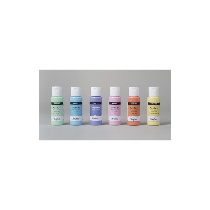 Rayher Set colori acrilici pastello, 6 colori à 60ml, 35061000