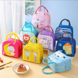 Lonchera Bolsa Térmica Infantil Niños para Almuerzo Gran Capacidad Diseños de Animales Kawaii (Jirafa)
