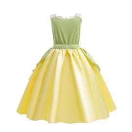 Lito Angels Princess and the Frog Tiana Fancy Dress Up Birthday Party Costume with Accessories for Kids Girls Age 5-6 Years