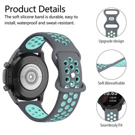 Meliya Silicone Bands for Gizmo & Gabb Watch 3/2/1 - 20mm Breathable Waterproof Sport Watch Bands