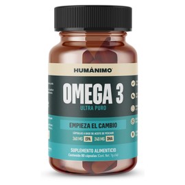 HUMÁNIMO | Omega 3: Aceite de Pescado. Apoyo a la Salud Cardiaca, Mental y General. 80 Cápsulas de 1000mg.