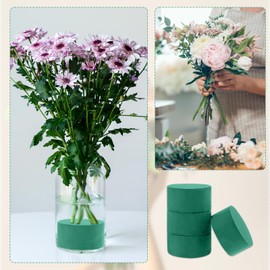 HJZHII Pack of 4 Round Flower Foam Wet Floral Foam Round for Floral Arrangements, Green Floral Foam Wedding Aisle Flowers Party Decoration