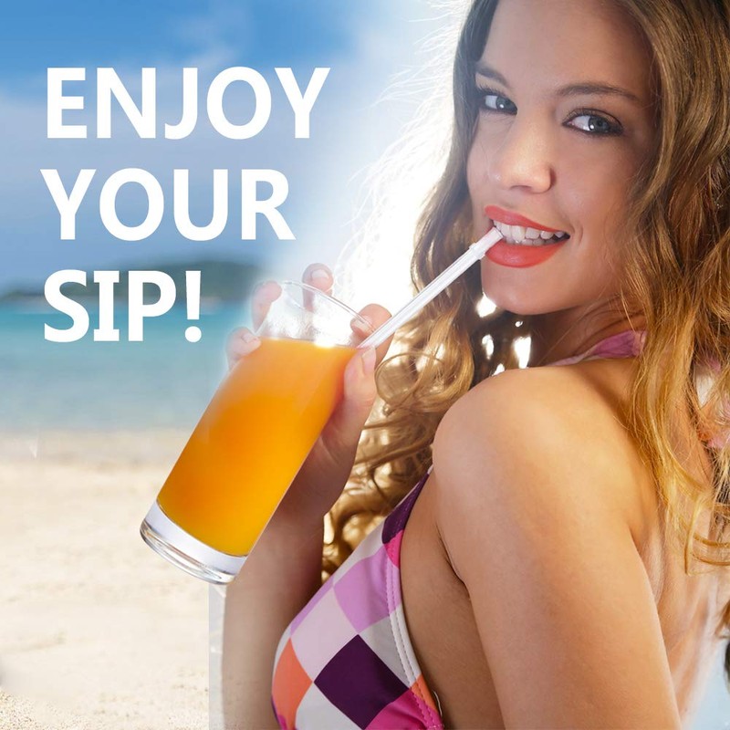 ZYTC Straws for YETI Cup 30-42oz, Reusable Clear Transparent Drinking