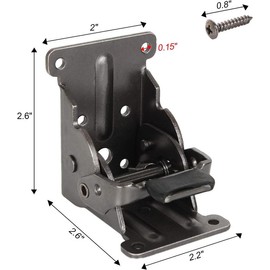 Folding Brackets, Lock Extension Support for Table Bed Leg, Bronze Steel Foldable Hinge Hardware with Screws (0-90 Degrees, 4 PCS Black) - Color: 12 PCS