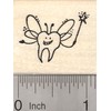 Tooth Fairy Rubber Stamp, with Wings, Antennae, and Magic Wand