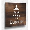 Türschild Dusche Holz optik Eiche Dunkel Damen Herren Holz UV