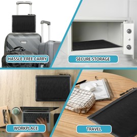 ENNSOO Fireproof Money Bags with Zipper, 9.4 x 13.4 Inch Money Bag with Lock for Cash, Silicone Waterproof Money Bags, Bank Bags for Valuables for Men & Women, Black