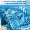 JSD Blue Tropical Leaves Print Sheet Set Queen Size, 6