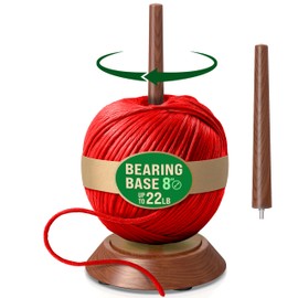 BARVA Yarn Holder Set 22 Lb Capacity for Chunky Yarn w/Extra Spindle | Smooth Bearing Spinner & Big Rubber Anti Slip Pads for Stability | European Wood Crochet Accessories & Fiber Crafts Pro Tools