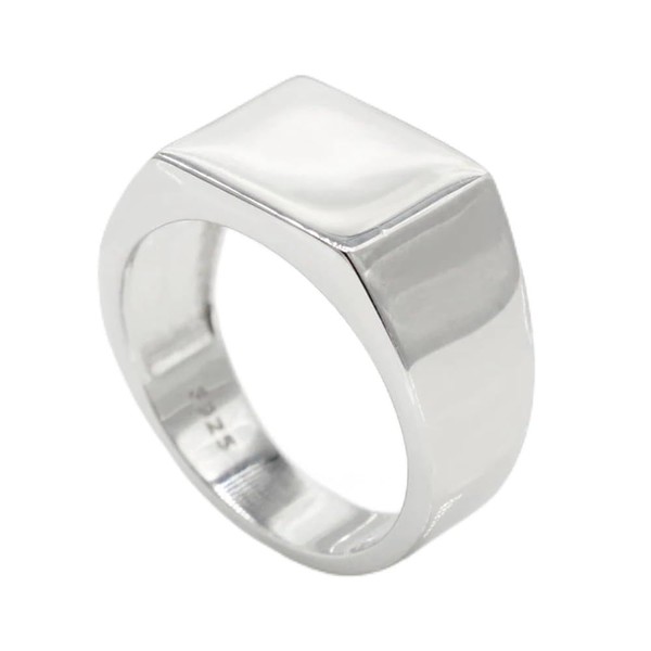 LovePlus S925 Neutral Sterling Silver Rectangular Thick Elegant Simple Polished