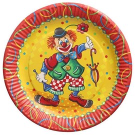 PAPSTAR Paper Plates, Round, Diameter 23 cm, Clown 88580, Paper Plates, Disposable Plates, Pack of 10